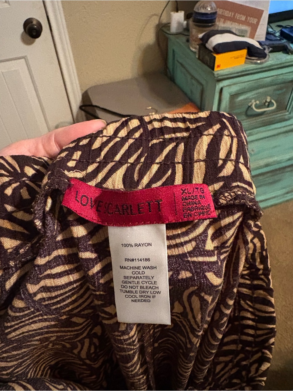 Scarlett Brown & Tan Printed Maxi Skirt with Tassel Drawstring - Picture 3 of 3